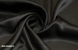 Двусторонняя ткань Атлас стрейч цвет черный