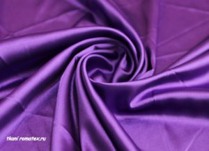 Двусторонняя ткань Атлас стрейч цвет фиолетовый
